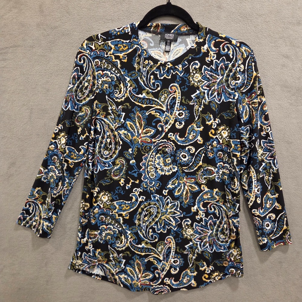 Jones New York Signature Paisley Shirt Top Women's Size Small Office Casual